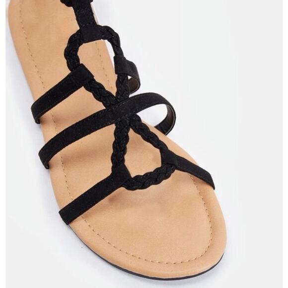 NIB JustFab Olympia Flat Sandal in Black - 8.5 - Picture 6 of 9